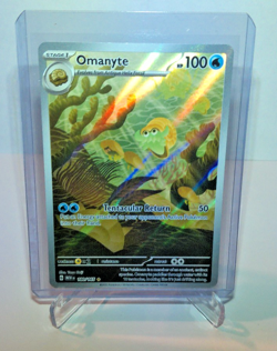 Pokemon Omanyte 180/165 Scarlet Violet 151 English AR Full Art Holo NM Card - Image 1