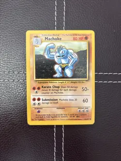 Pokemon TCG - Machoke - 34/102 - Unlimited Base Set - LP Uncommon (1999) - Image 1