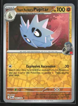 Pokemon Team Rocket's Pupitar 095/182 Destined Rivals Reverse Holo NM - Image 1