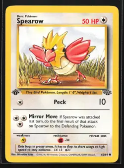 Pokemon Spearow 62/64 WotC Jungle 1st Edition Common NM - Image 1