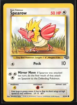 Pokemon Spearow 62/64 WotC Jungle Unlimited Common NM - Image 1