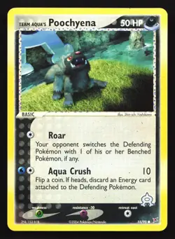 Pokemon Team Aqua's Poochyena 55/95 EX Team Magma vs Aqua Reverse Holo LP - Image 1