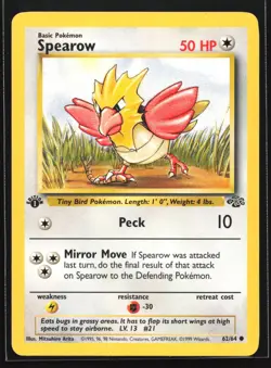 Pokemon Spearow 62/64 WotC Jungle 1st Edition Common NM - Image 1