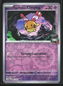 Pokemon Team Rocket's Chingling 085/182 Destined Rivals Reverse Holo NM - Image 1