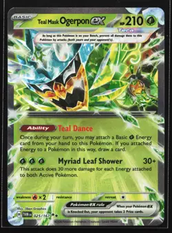 Pokemon Teal Mask Ogerpon ex 025/167 Twilight Masquerade Double Rare Holo NM - Image 1