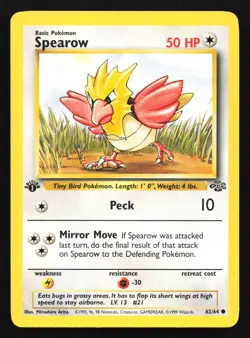Pokemon Spearow 62/64 WotC Jungle 1st Edition Common LP - Image 1