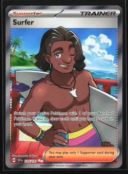Pokemon Surfer 235/191 Surging Sparks Ultra Rare Full Art Holo NM - Image 1