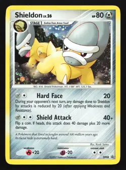 Pokemon Shieldon DP08 Diamond & Pearl Holo Black Star Promo - BLEED ERROR - Image 1