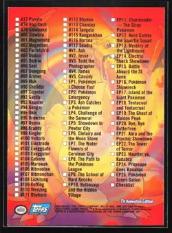 Pokemon Topps TV Animation Series 2 Checklist Blue Logo - Image 2