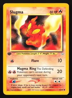 Pokemon Slugma 53/64 WotC Neo Revelation 1st Edition Common LP - Image 1