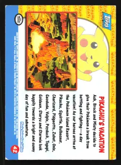 Pokemon Topps TV Animation Pikachu's Vacation 42 Blue Logo - Image 2