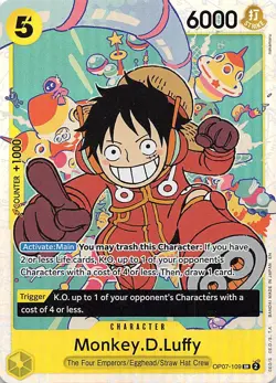 Monkey.D.Luffy Foil OP07-109 PRB-02 The Best One Piece - Image 1