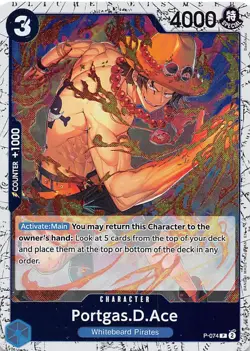 Portgas.D.Ace Foil P-074 PRB-02 The Best One Piece - Image 1
