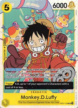 Monkey.D.Luffy Foil OP07-109 PRB-02 The Best One Piece - Image 1
