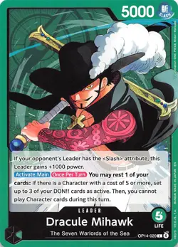 Dracule Mihawk - OP14-020 The Azure Sea's Seven One Piece - Image 1