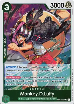 Monkey.D.LuffyOP14-34 Foil OP14-034 The Azure Sea's Seven One Piece - Image 1