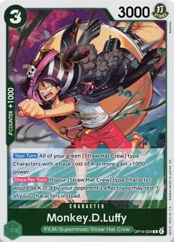 Monkey.D.LuffyOP14-34 Foil OP14-034 The Azure Sea's Seven One Piece - Image 1