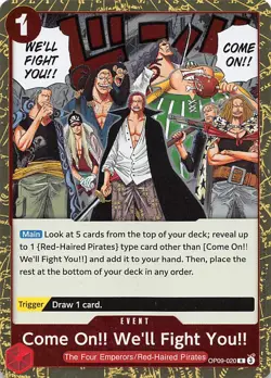 Come On!! We'll Fight You!! Foil OP09-020 PRB-02 The Best One Piece - Image 1