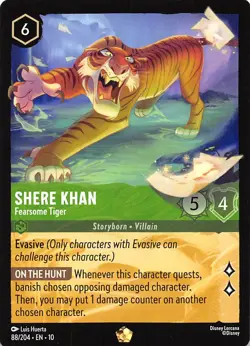 Shere Khan Fearsome Tiger 88/204 Whispers in the Well Disney Lorcana - Image 1