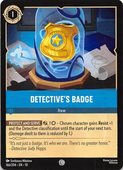 Detective's Badge 166/204 Whispers in the Well Disney Lorcana - Image 1