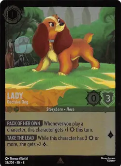 Lady Decisive Dog Foil 33/204 Reign of Jafar Disney Lorcana - Image 1