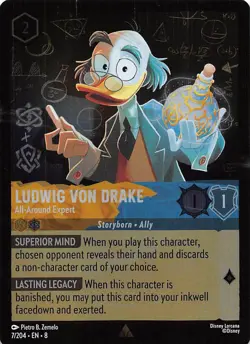 Ludwig Von Drake All-Around Expert Foil 7/204 Reign of Jafar Disney Lorcana - Image 1