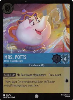 Mrs. Potts Head Housekeeper Foil 161/204 Reign of Jafar Disney Lorcana - Image 1
