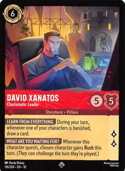 David Xanatos Charismatic Leader 116/204 Whispers in the Well Disney Lorcana - Image 1