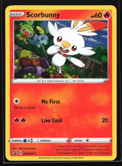 Scorbunny SWSH071 SWSH: Sword & Shield Black Star Promo Pokemon Card - Image 1