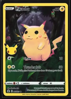 Pikachu 005/025 Celebrations Holo Rare Pokemon Card - Image 1
