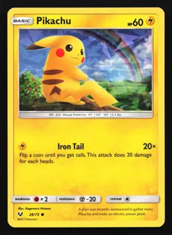 Pikachu 028/073 Shining Legends Cracked Ice Holo Pokemon Card - Image 1