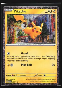 Pikachu 006/015 McDonald's 2023 Promo Holo Pokemon Card - Image 1