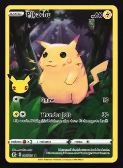 Pikachu 005/025 Celebrations Holo Rare Pokemon Card - Image 1