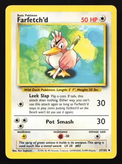 Farfetch'd 27/102 Base Set Uncommon Pokemon Card - Image 1