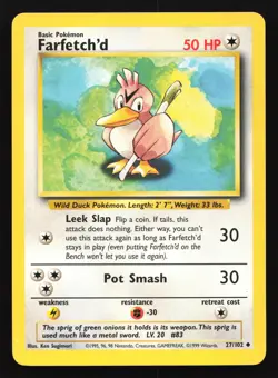 Farfetch'd 27/102 Base Set Uncommon Pokemon Card - Image 1