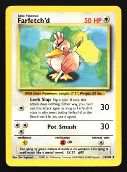 Farfetch'd 27/102 Base Set Uncommon Pokemon Card - Image 1