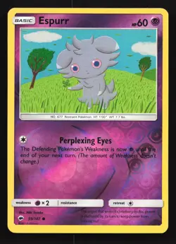 Espurr 59/147 SM - Burning Shadows Reverse Holo Pokemon Card - Image 1