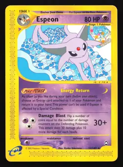 Espeon 11/147 Aquapolis Rare Pokemon Card - Image 1