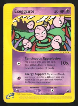 Exeggcute 77/147 Aquapolis Common Pokemon Card - Image 1