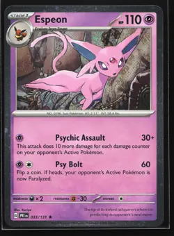 Espeon 033/131 Prismatic Evolutions Cosmos Holo Costco Exclusive Pokemon Card - Image 1