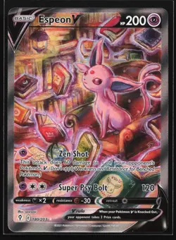 Espeon V (Alternate Art) 180/203 SWSH07: Evolving Skies Ultra Rare Pokemon Card - Image 1