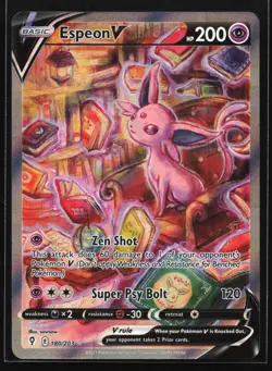 Espeon V (Alternate Art) 180/203 SWSH07: Evolving Skies Ultra Rare Pokemon Card - Image 1