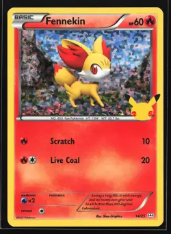 Fennekin 14/25 McDonald's 25th Anniversary Holo Promo Pokemon Card - Image 1