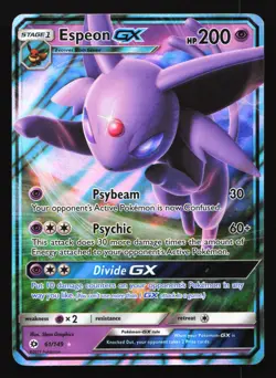 Espeon GX 61/149 Sun & Moon Base Set Ultra Rare Pokemon Card - Image 1