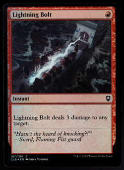 Lightning Bolt 187/361 Common Foil Baldur's Gate Magic The Gathering NM - Image 1
