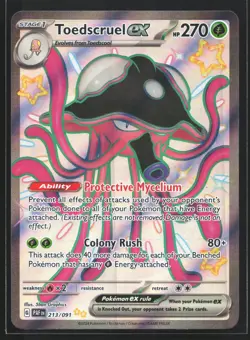 Toedscruel ex 213/091 SV: Paldean Fates Shiny Holo Rare Pokemon Card - Image 1