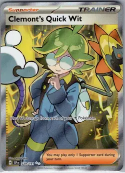Clemont's Quick Wit 229/191 SV08: Surging Sparks - Pokemon Card - NM - Image 1