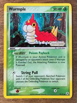 Pokemon Card - Wurmple Legend Maker 70/92 Common Reverse Holo Stamped - Image 1