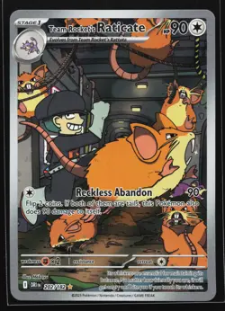 Team Rocket's Raticate 202/182 Destined Rivals Illustration Rare Pokemon Card - Image 1