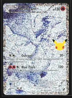 Pokemon Reshiram 113/114 Celebrations Classic Collection Ultra Rare Holo NM - Image 1